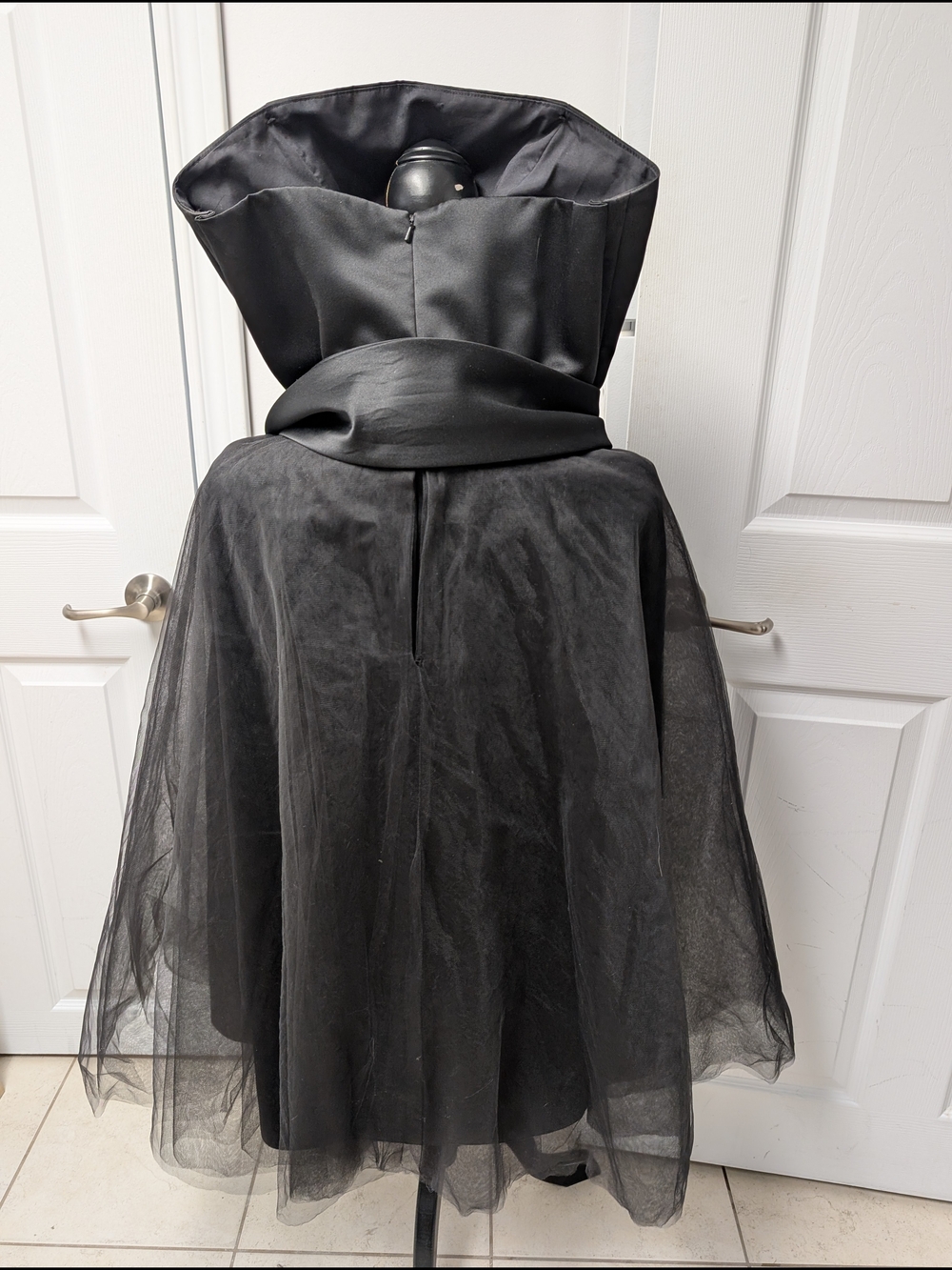 Dessy Collection 2054 Strapless Tulle Midi Dress Wide Convertible Sash Size 10 - Picture 7 of 10